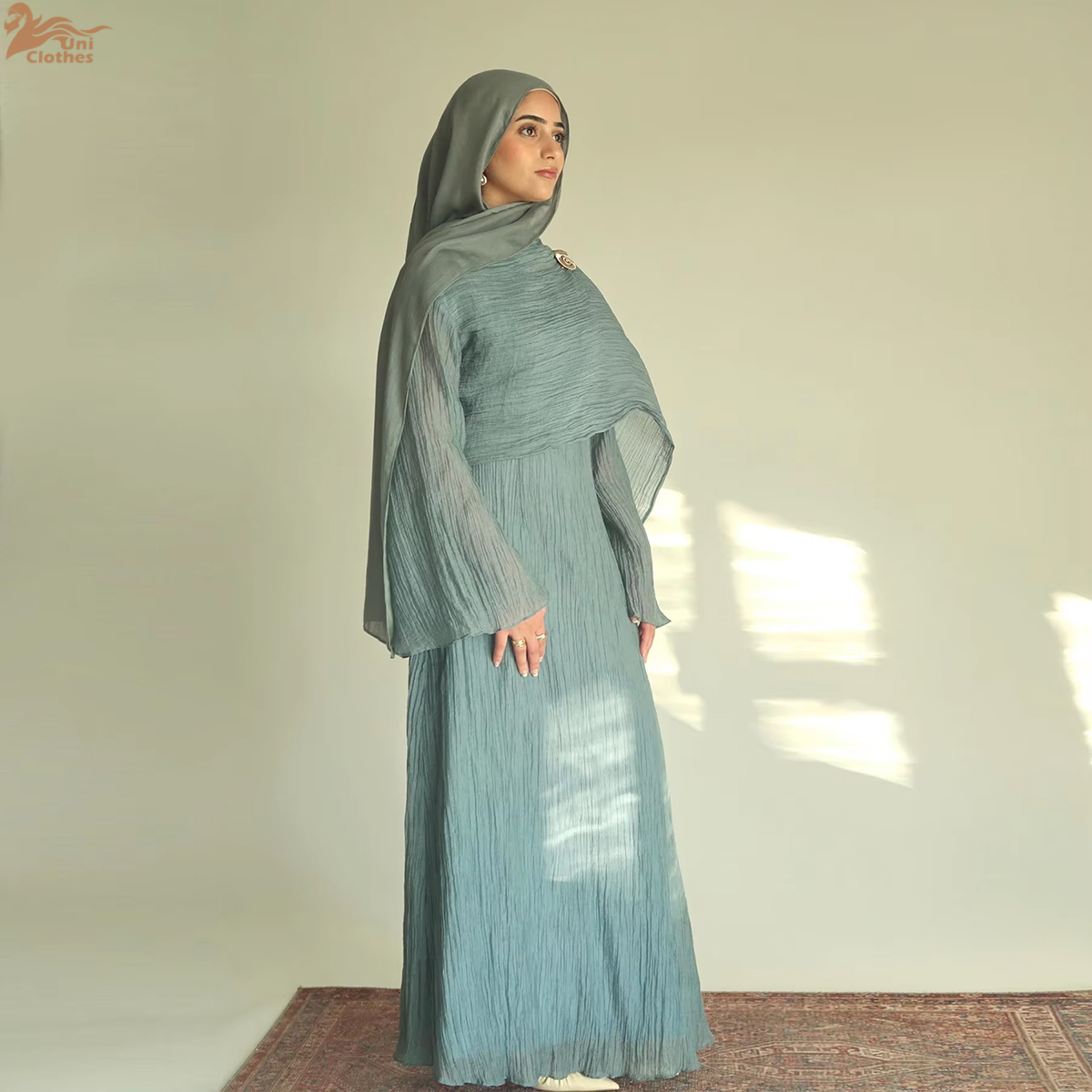 Winter Clothing Dubai - 2025 신상 플리츠 원단 우아한 숄