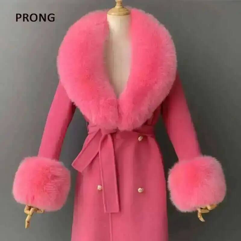 Winter Clothing Essentials - 리얼 모피 칼라와 커프스 세트 겨울