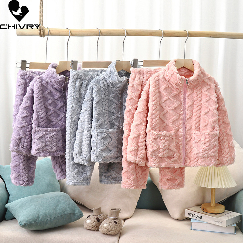 어린이 겨울 두꺼운 따뜻한 플란넬 잠옷, 솔리드 스탠드 - Winter Clothing For Baby Girl 리뷰 및 가격
