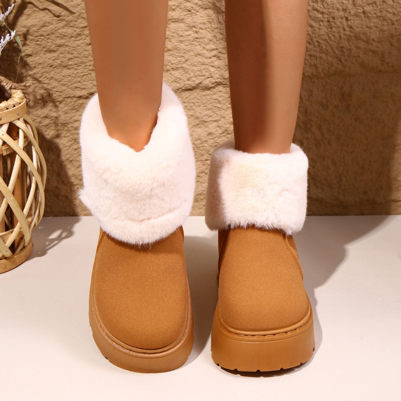 겨울 소녀용 두꺼운 밑창 라운드 토 따뜻한 숏 부츠 미 - Snow Boot Fur Lined 리뷰 및 가격