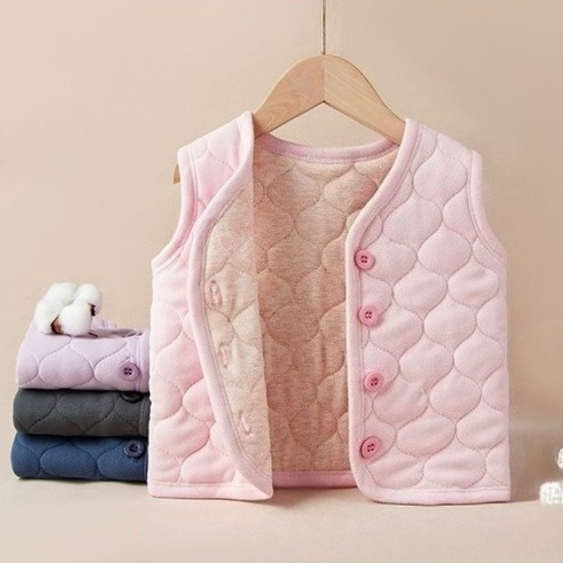 어린이 조끼 가을 겨울 소년 소녀 솔리드 컬러 두꺼운  - Winter Clothing For Baby Girl 리뷰 및 가격