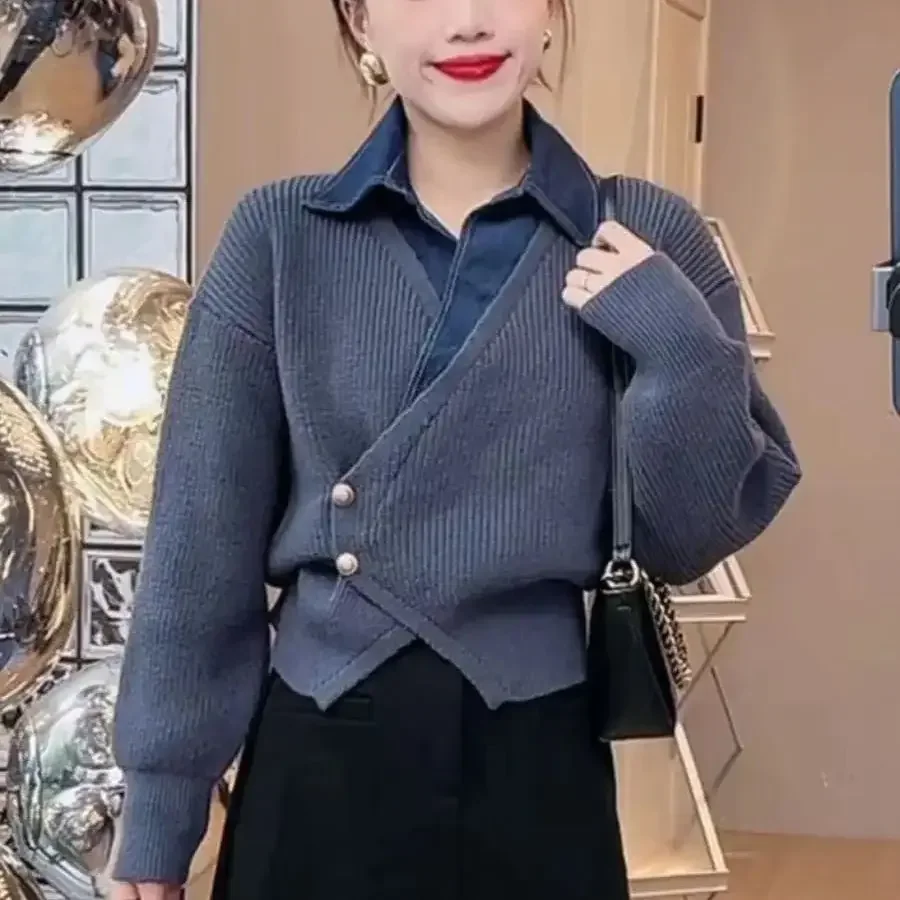 여성용 니트 폴로 셔츠, 헐렁한 통근 상의, 여성 티  - Winter Clothing On Sale 리뷰 및 가격