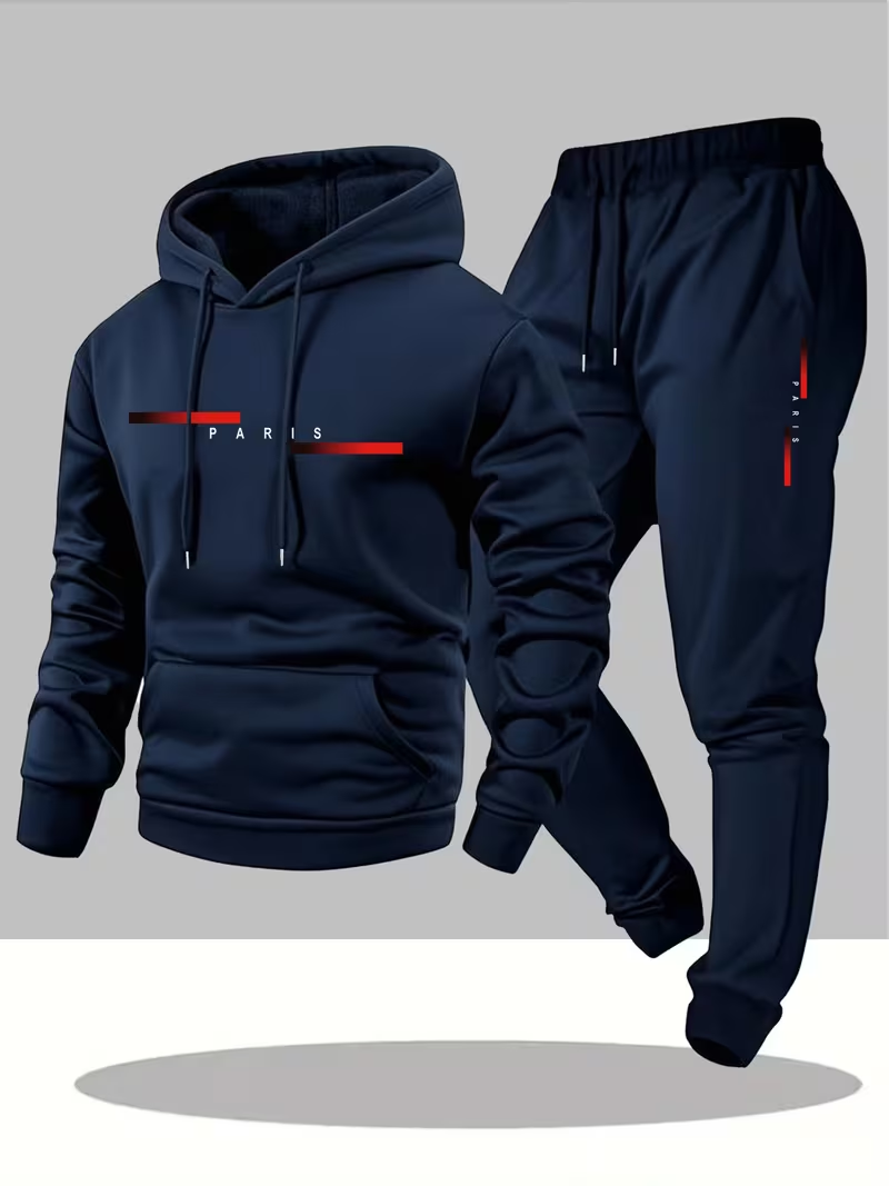 남성 베스트셀러 트렌디 레터 프린트 세트 투피스 후드티 - Winter Clothing Fashion 리뷰 및 가격