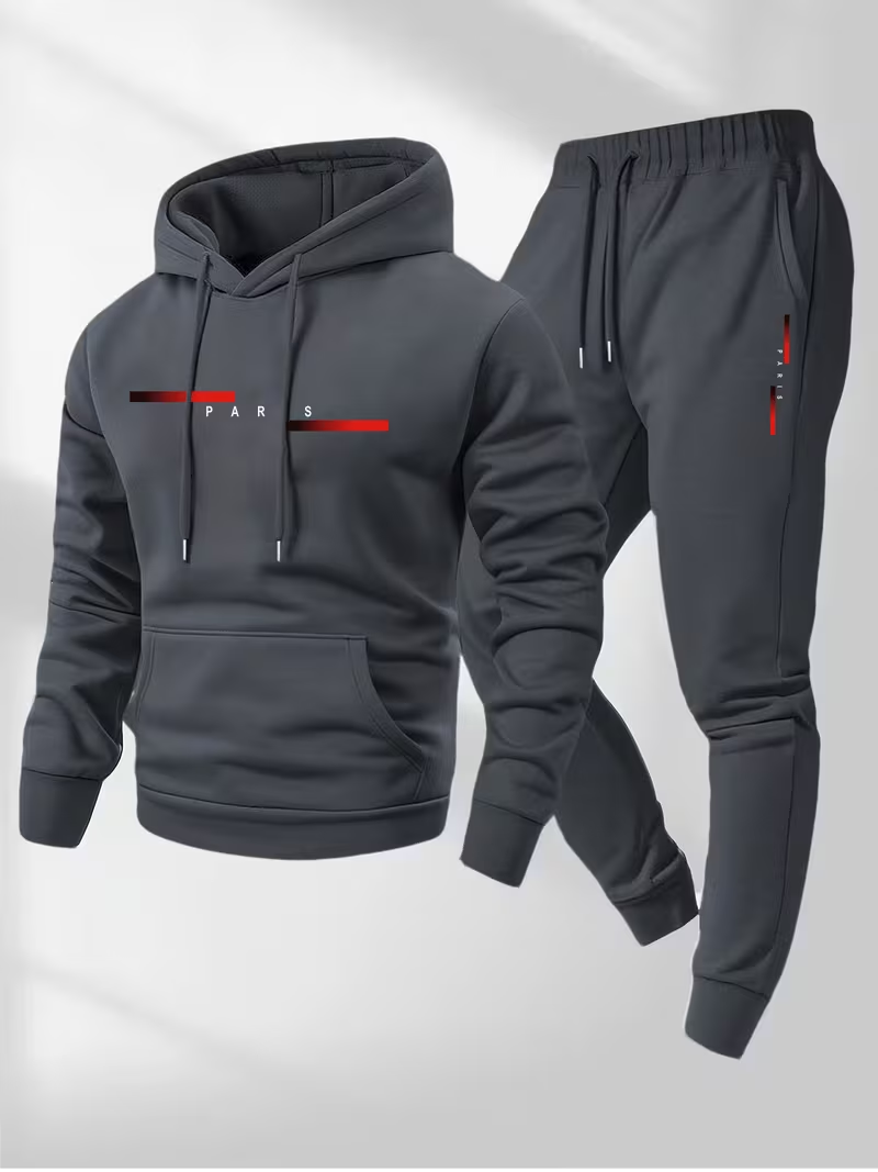 남성 베스트셀러 트렌디 레터 프린트 세트 투피스 후드티 - Winter Clothing Fashion 리뷰 및 가격