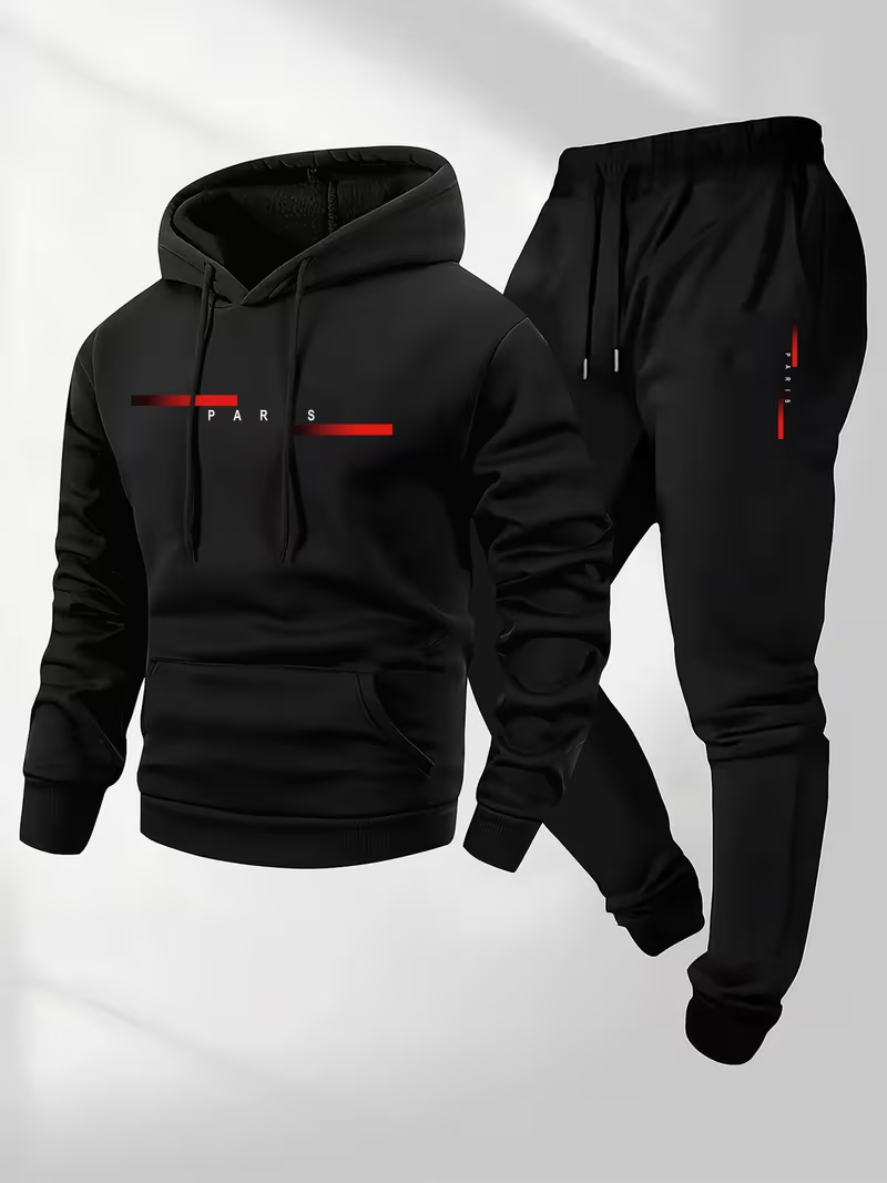 남성 베스트셀러 트렌디 레터 프린트 세트 투피스 후드티 - Winter Clothing Fashion 리뷰 및 가격