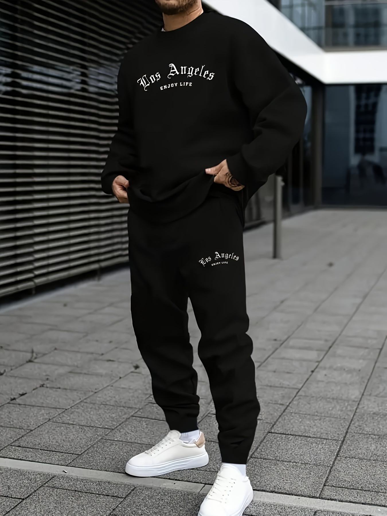 남성 스포츠 세트: 편안한 긴팔 라운드넥 셔츠와 조깅  - Winter Clothing Affordable 리뷰 및 가격