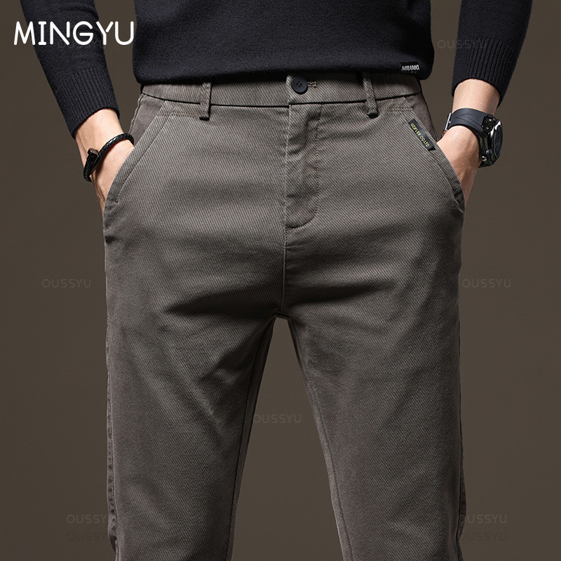 가을 겨울 고품질 바지 남성 탄성 허리 슬림 커피 능  - Winter Clothing Brands 리뷰 및 가격